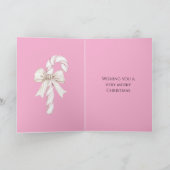 Carte Noël Canne à Sucre Rose Blush (Intérieur)