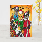 Carte Noël Carol Cats (Fleur jaune)