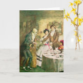 Carte Noël Carol Scrooge Dickens Noël (Fleur jaune)