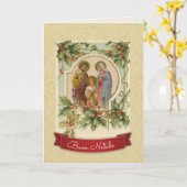 Carte Noël catholique traditionnel vintage en italien (Fleur jaune)