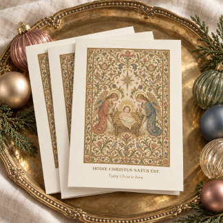 Carte Noël catholique vintage Hodie Christus