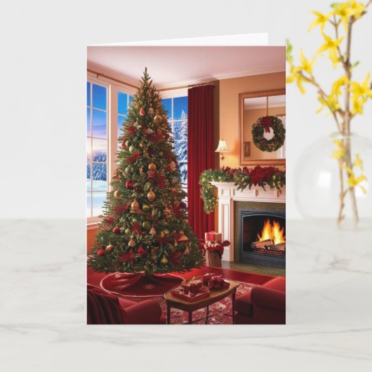 Carte Noël Chaleureuse (Fleur jaune)