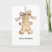 Carte Noël Chaleureux et Confortable Mignon Biscuit de G (Devant)