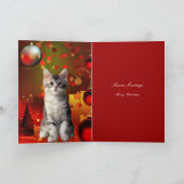 Carte Noël Chat Chaton (Intérieur)