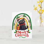 Carte Noël chat de Bombay (Fleur jaune)