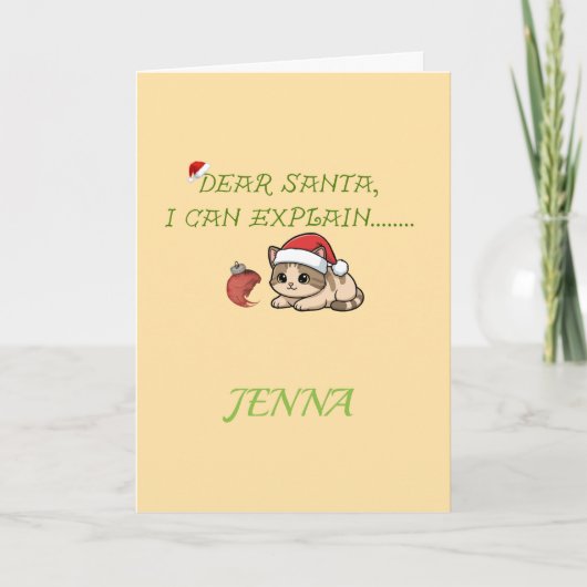 Carte Noël Chat Mignon et Vilain (Devant)