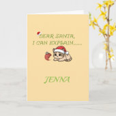 Carte Noël Chat Mignon et Vilain (Fleur jaune)