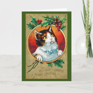 Carte Noël, Chat Xmas