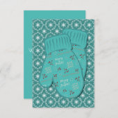 Carte Noël chaud Mittens (Devant / Derrière)