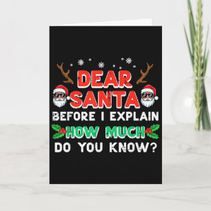Carte Noël Cher Père Noël Avant D'Expliquer Drôle Xmas W