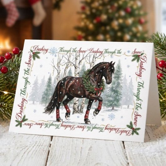 Carte Noël Cheval
