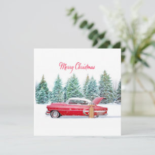 Carte Noël Chevrolet rouge