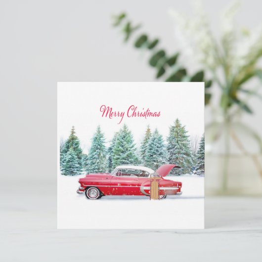 Carte Noël Chevrolet rouge (Debout devant)