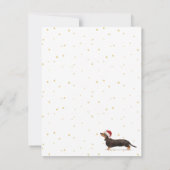Carte Noël Chien Dachshund Gold Salutation saisonnière (Dos)