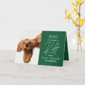 Carte Noël chien drôle ruff année en examen (Fleur jaune)