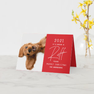 Carte Noël chien drôle ruff année en examen