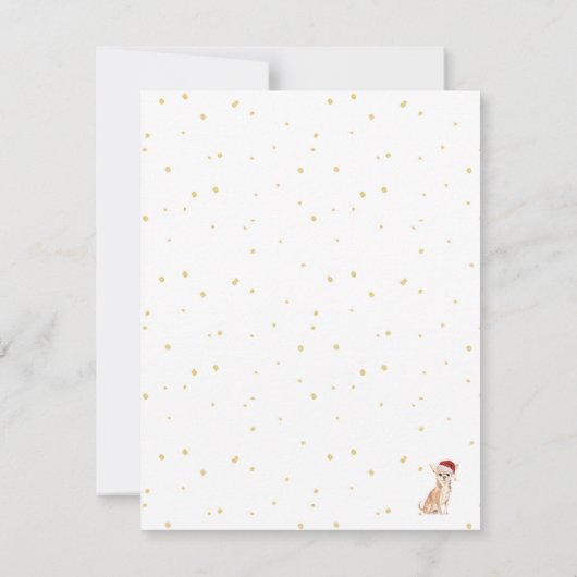 Carte Noël Chihuahua Chien Gold Salutation saisonnière (Dos)