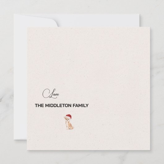 Carte Noël Chihuahua Chien Rouge Joyeux voeux (Dos)