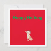 Carte Noël Chihuahua Chien Rouge Joyeux voeux (Devant)