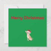 Carte Noël Chihuahua Chien Vert Joyeux voeux (Devant)