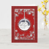 Carte Noël, Chrétien, Église De Pays En Ornement, (Fleur jaune)