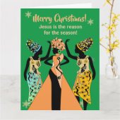 Carte Noël chrétien inspiré par l'Amérique africaine (Fleur jaune)