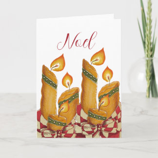 Carte "Noel" Christmas Candle greeting card