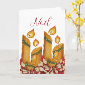 Carte "Noel" Christmas Candle greeting card (Fleur jaune)