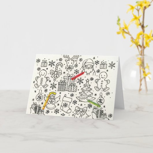 Carte Noël Color Me (Fleur jaune)