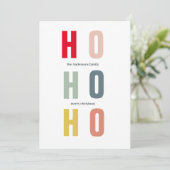 Carte Noël coloré HOHOHO | Joyeuses fêtes (Debout devant)