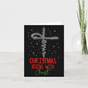 Carte Noël commence avec la croix du Christ Chrétien Rel