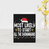 Carte Noël Commence Probablement Tous Les Shenanigans Fa (Fleur jaune)