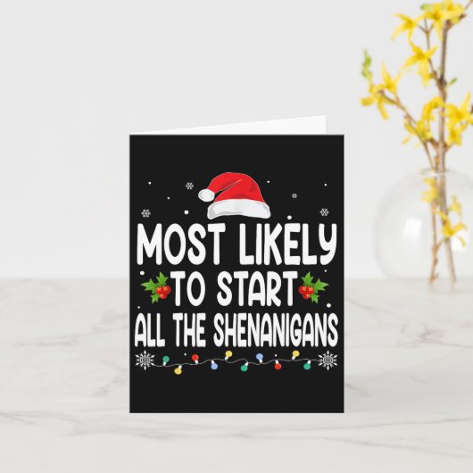 Carte Noël Commence Probablement Tous Les Shenanigans Fa (Fleur jaune)