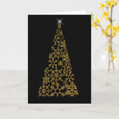 Carte Noël contemporain noir et or (Fleur jaune)