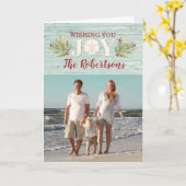 Carte Noël Côte Joie Sable Dollar Fête Photo (Fleur jaune)