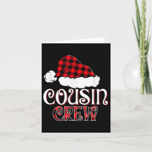 Carte Noël Cousin Crew Buffalo Red Plaid Santa Hat