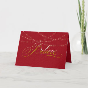Carte Noël croient sur le rouge avec de la ficelle de