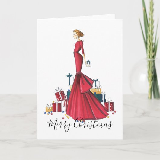 Carte Noël croqué à la mode "Une histoire de Noël" (Devant)