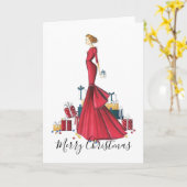 Carte Noël croqué à la mode "Une histoire de Noël" (Fleur jaune)