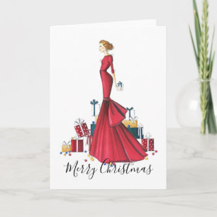 Carte Noël croqué à la mode "Une histoire de Noël"