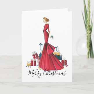 Carte Noël croqué à la mode "Une histoire de Noël"