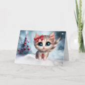 Carte Noël Cute Kitten avec sapin de Noël (Devant)