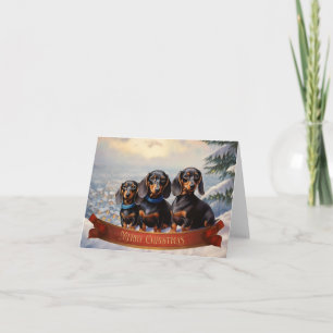 Carte Noël Dachshund