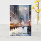 Carte Noël dans la ville (Fleur jaune)