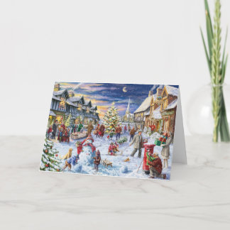 Carte noël dans le village