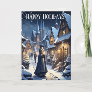 Carte Noël dans le village