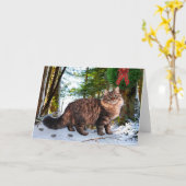 Carte "Noël dans les bois" Message de vœux (Fleur jaune)