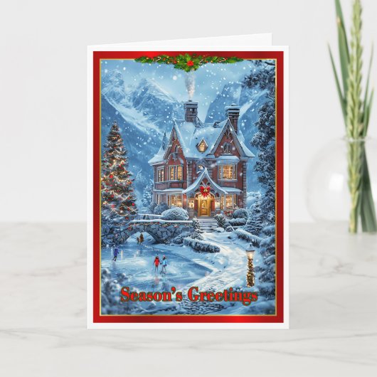 Carte Noël dans l'étang familial (Devant)