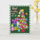 Carte Noël d'art populaire mexicain (Fleur jaune)