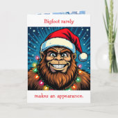 Carte Noël de Bigfoot avec un jeu de mots drôle (Devant)
